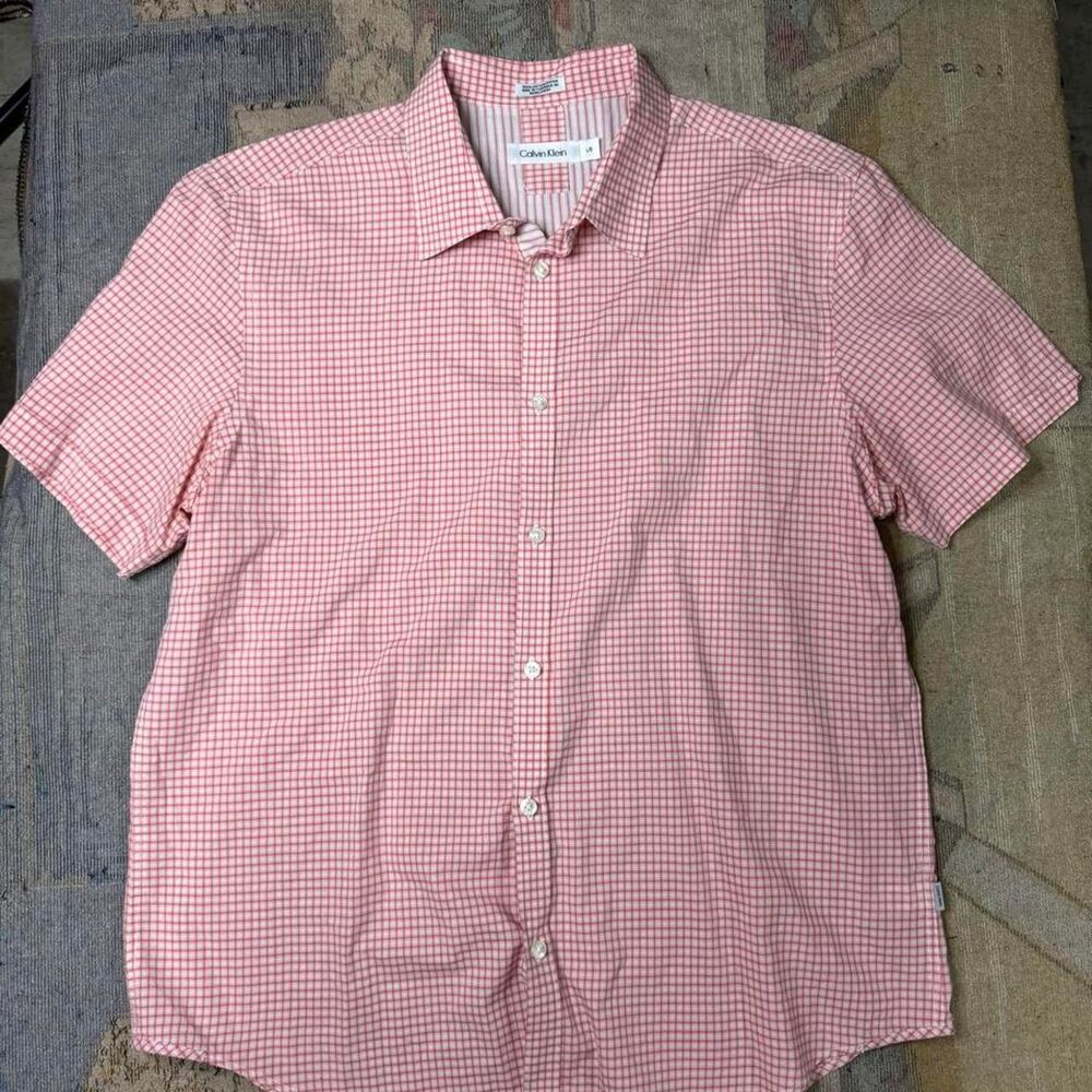 Calvin-klein Men's Red and Pink Shirt